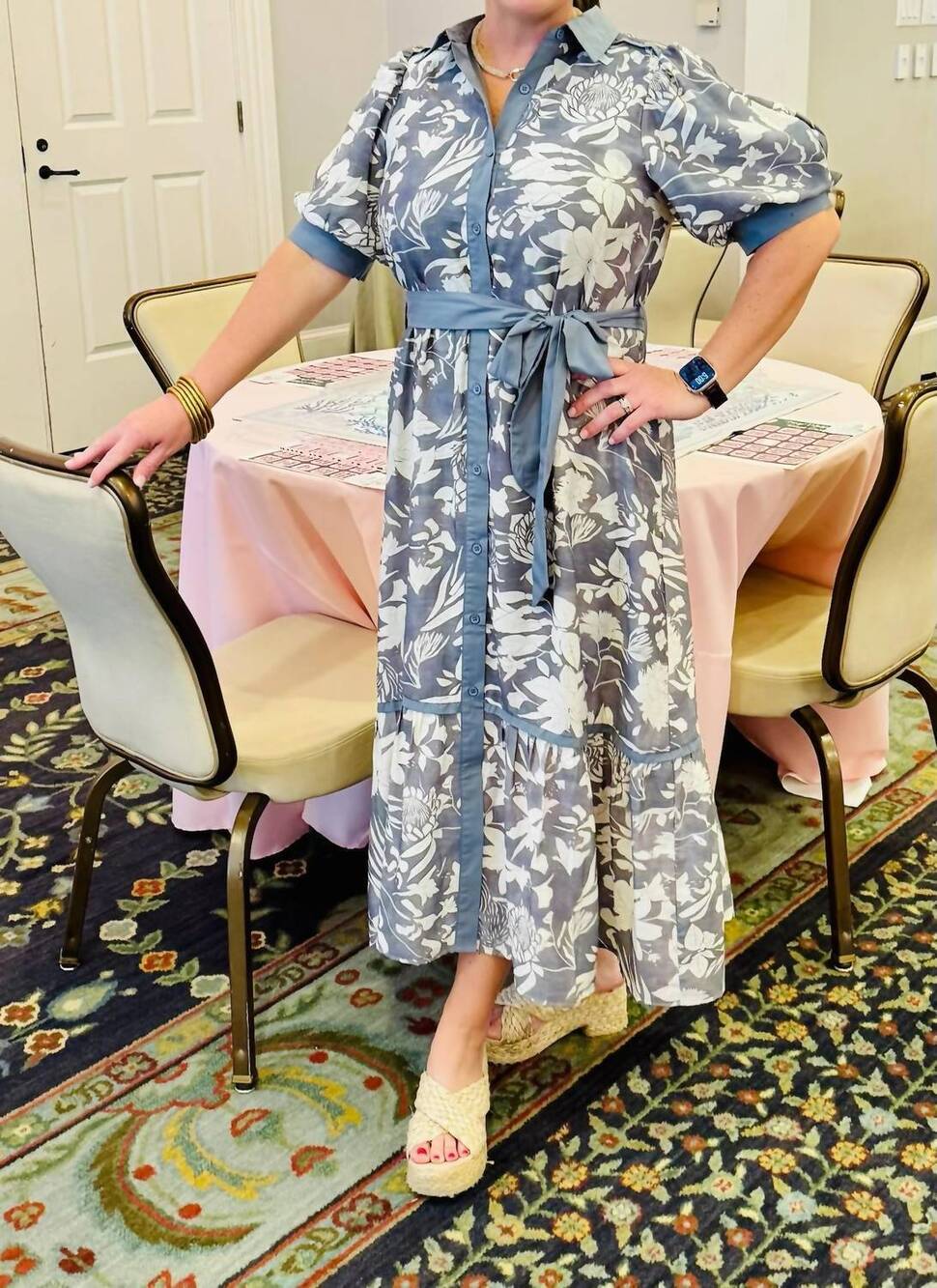 NEW ENTRO eliza midi dress in grey